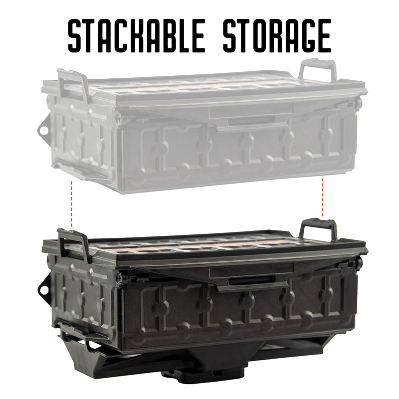 YakAttack TracPak Fully Loaded Combo Kit - Black | Includes 2 Stackable Storage Boxes | Quick Release Handle & Base | 3 Internal Trays | Track & Surface Mount Hardware | Made in USA