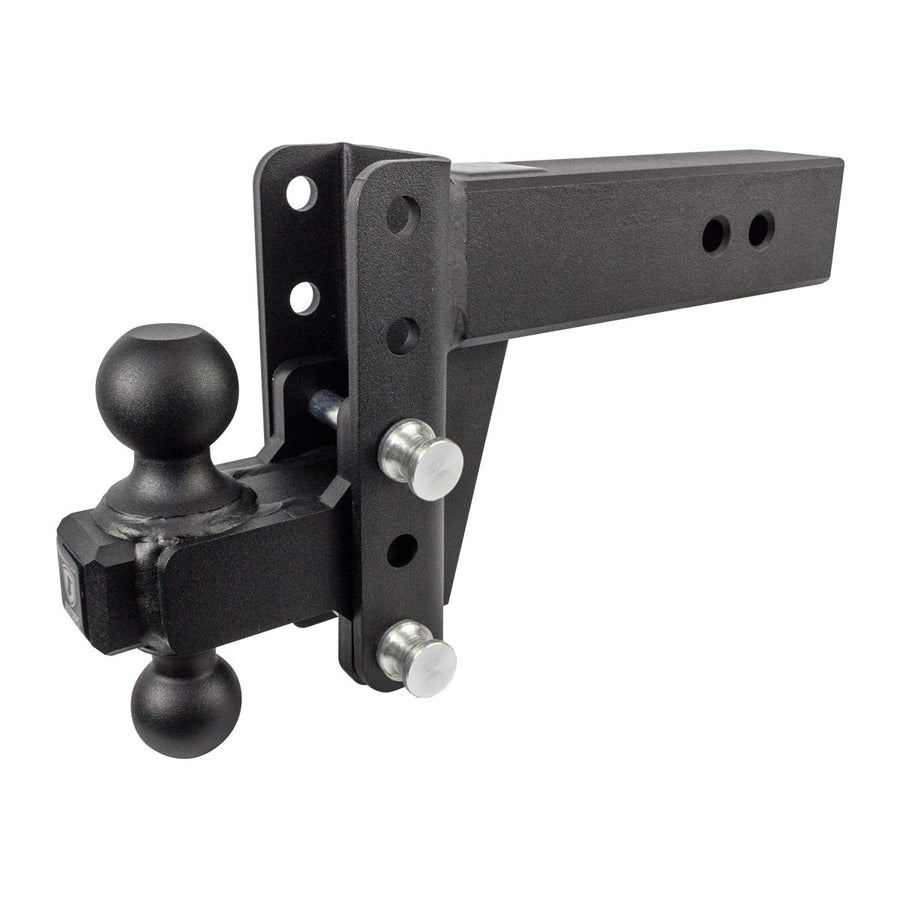 3.0" Adjustable Heavy Duty Trailer Hitch - BulletProof Hitches (22,000 lb. Rating) - 4" Drop/Rise Trailer Hitch with 2" & 2-5/16" Dual Ball - Powder Coat, Solid Steel, Corrosion-Resistant