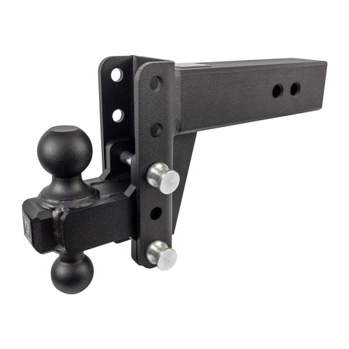 3.0" Adjustable Heavy Duty Trailer Hitch - BulletProof Hitches (22,000 lb. Rating) - 4" Drop/Rise Trailer Hitch with 2" & 2-5/16" Dual Ball - Powder Coat, Solid Steel, Corrosion-Resistant