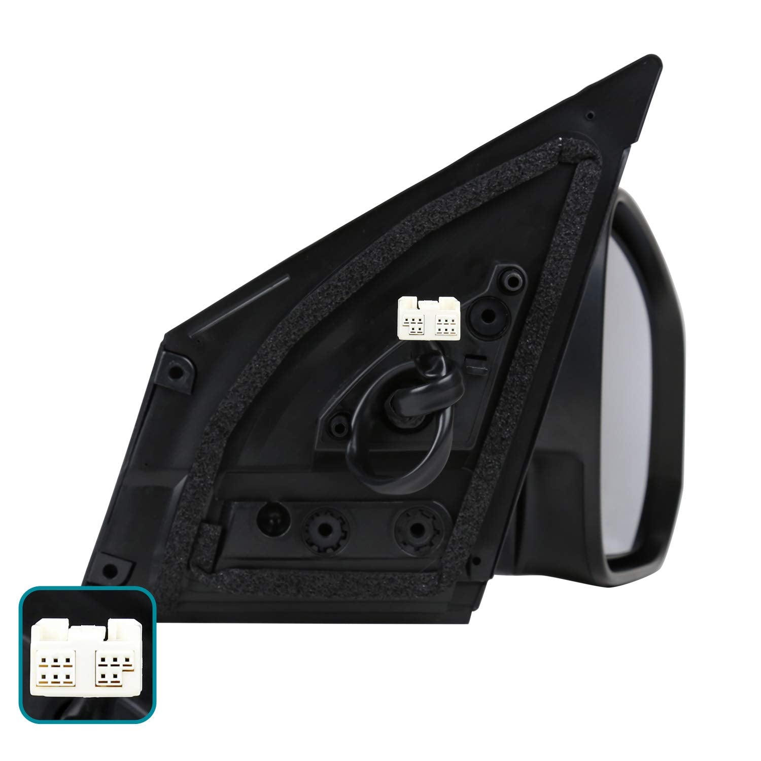 Power Heated Spec-D Tuning Glossy Black 7-Pin + LED Signal Right Passenger Side Mirror Compatible with Toyota RAV4 2013-2015