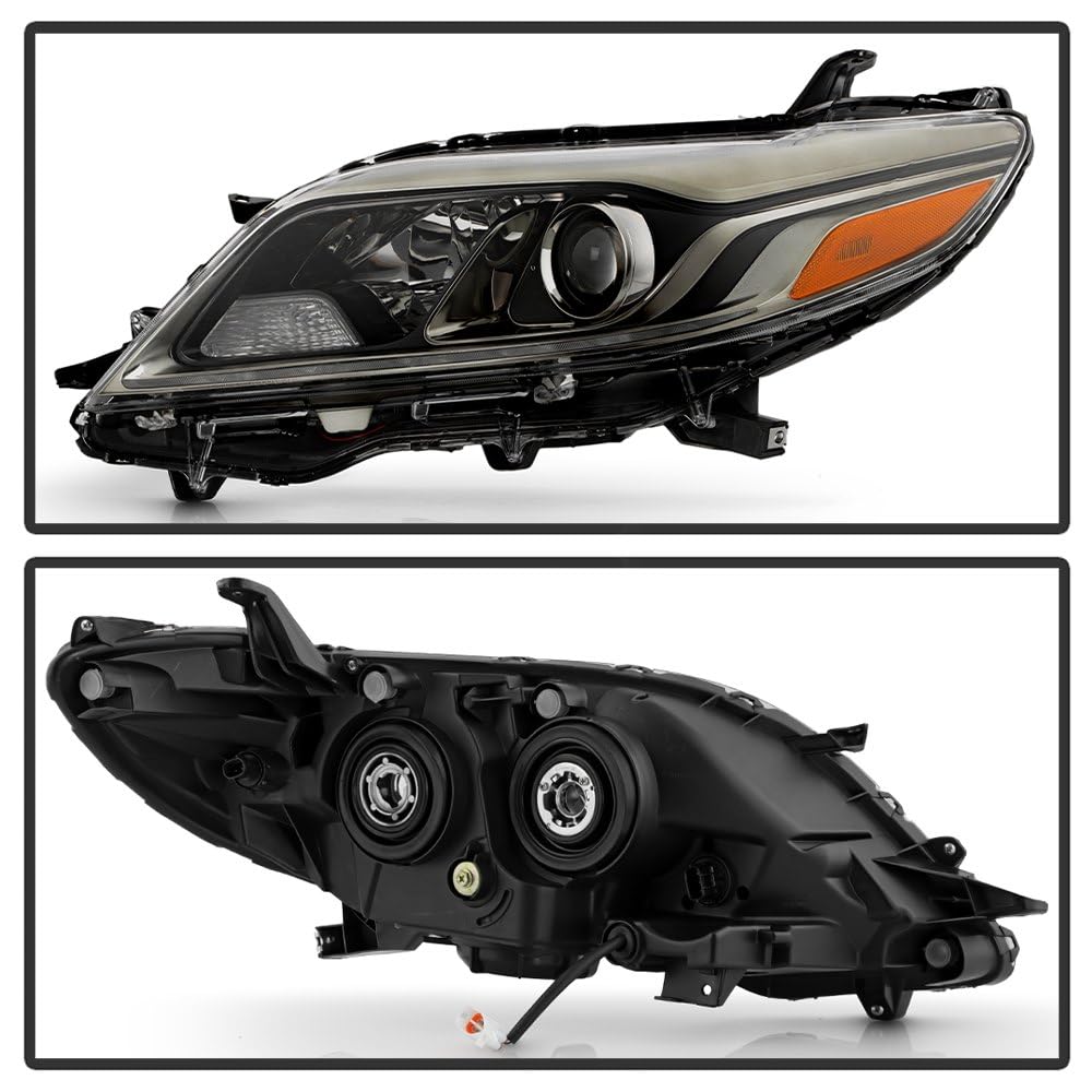 Toyota Sienna Spyder (OE) 15-19 (Fit 15-20) SE/XSE w/LED DRL Gun Metal Housing Projector Headlight - OE Left