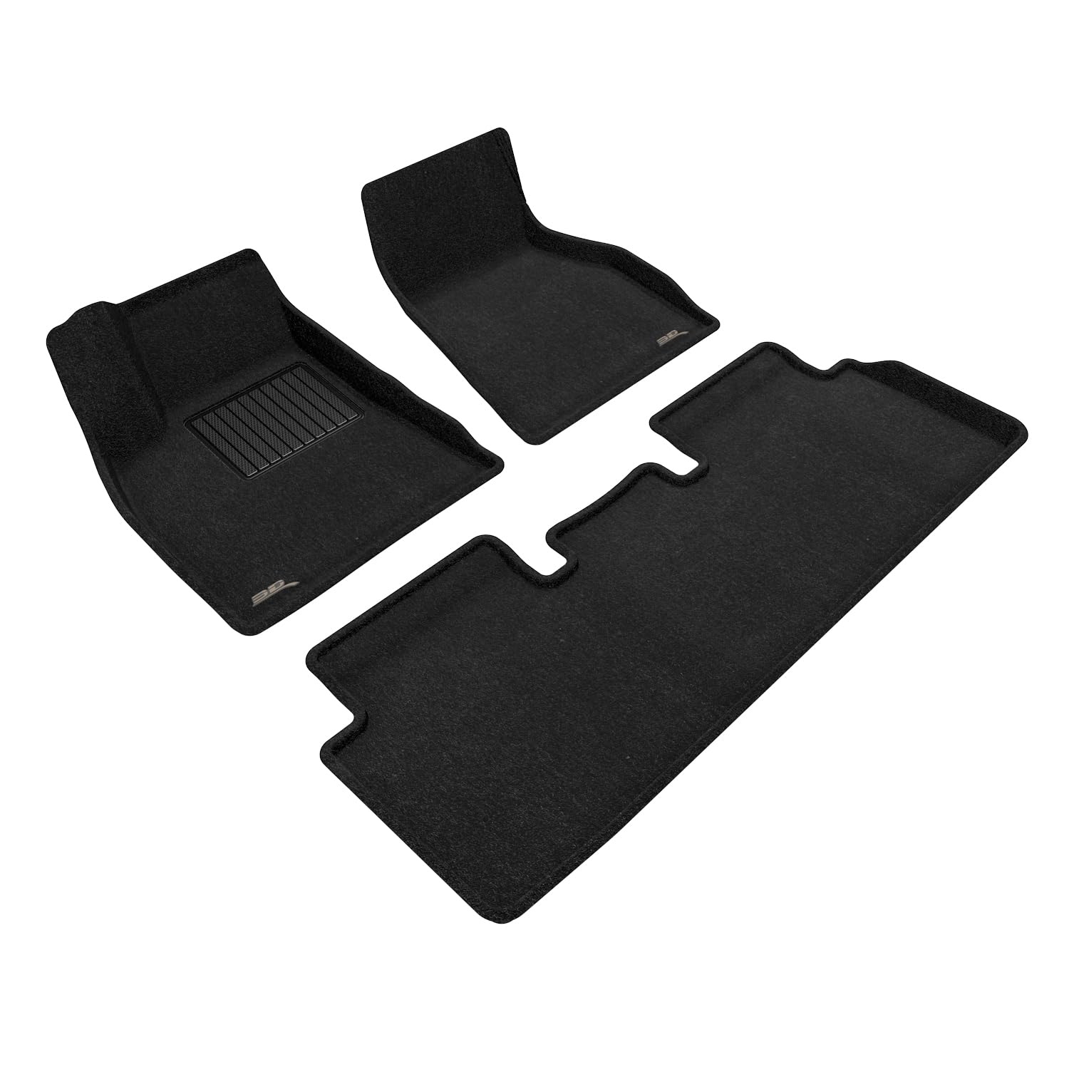 Custom Fit 3D MAXpider Elegant Floor Mat (Black) Compatible with Tesla Model S 2020-2021 - Full Set