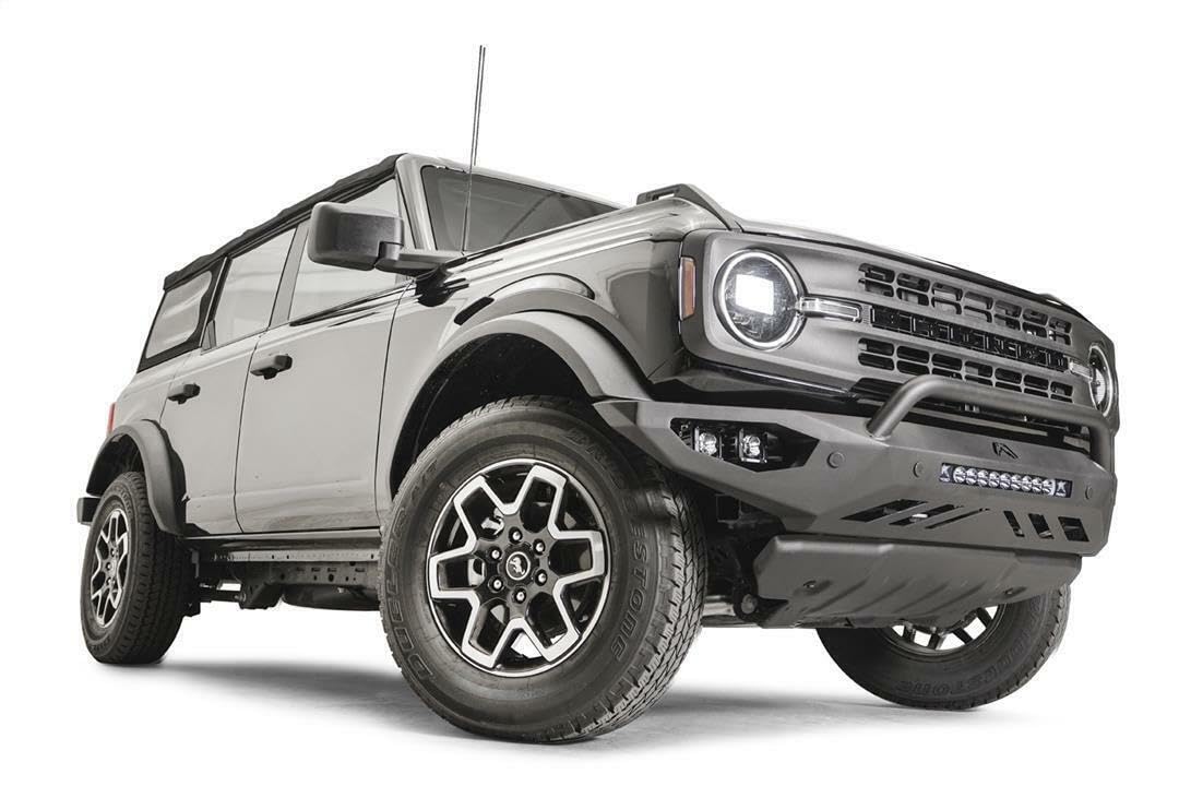 Vengeance Front Bumper Fab Fours FB21-D5252-1 fits 21-23 Ford Bronco - w/Pre-Runner Guard - 2 Stage Matte Black Powder Coat