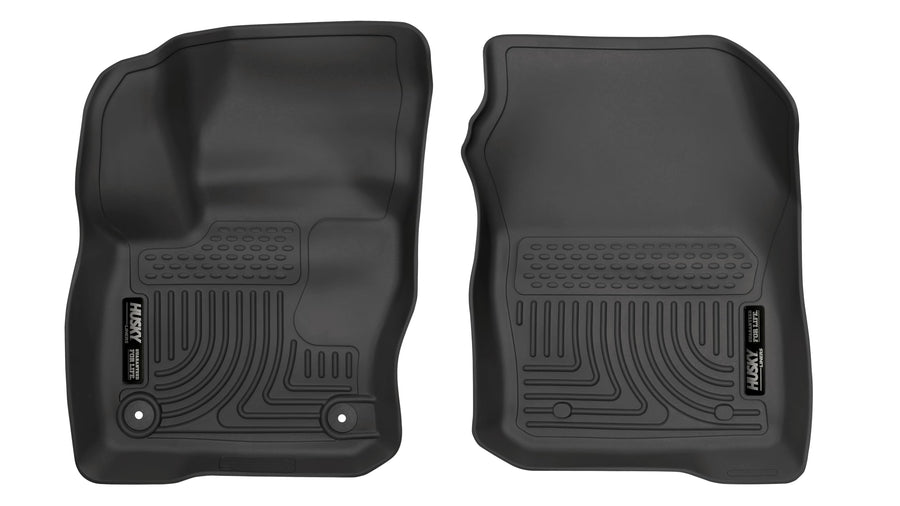 Weatherbeater Husky Liners Floor Mats | Fits 2016-2018 Ford Focus, Excludes RS Model | Front Row, 2-pc Black - 17441
