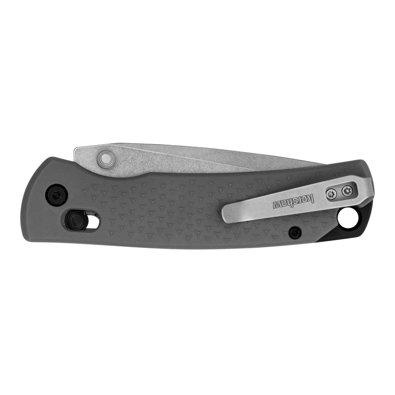 Kershaw Pocket Knife Sequence, Gray Design, 3.32 Inch Stainless Steel Drop Point Blade, EDC with Manual Opening, Reversible Deep Carry Pocketclip, Everyday Carry Pocket Knife for Men and Women