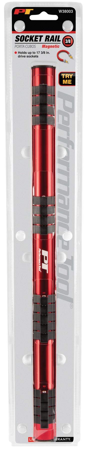 W38003 Performance Tool 3/8-Inch Drive Magnetic Socket Rail