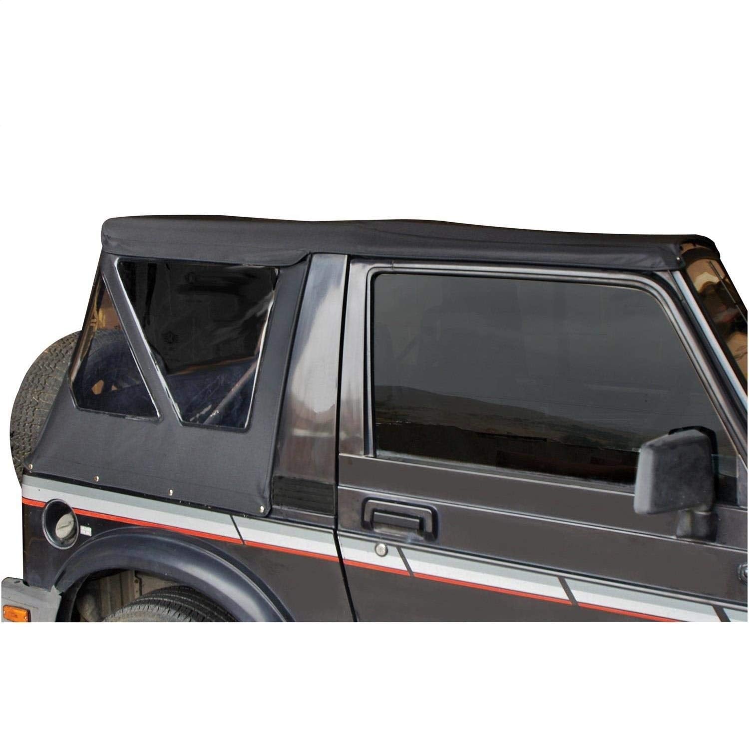 Rampage Products Factory Replacement Rampage Soft Top | Vinyl, Black Diamond Color with Zippered Tinted Windows | 98535 | Fits 1986 - 1994 Suzuki Samurai