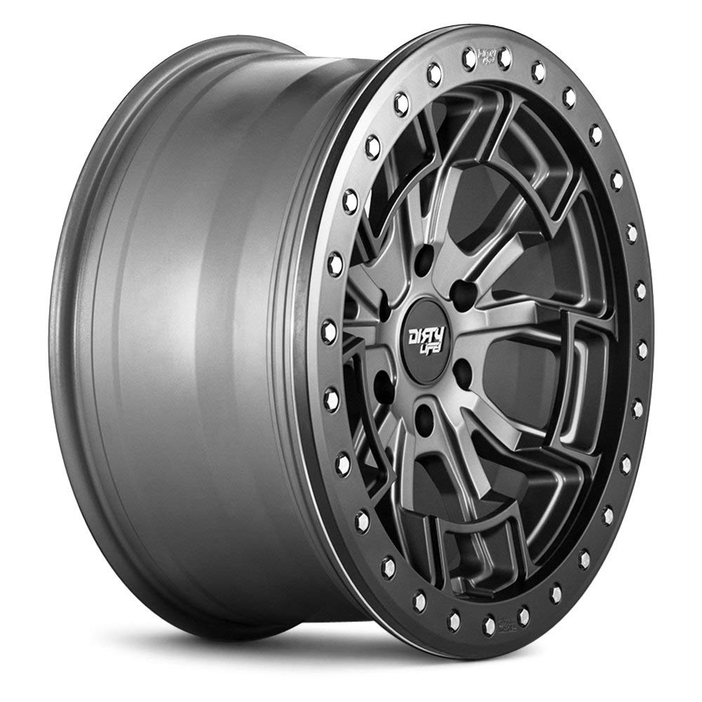 17x9 DT-1, Bolt Pattern: 5x5/, Offset: -12, MATTE GUNMETAL W/SIMULATED RING, set of 1