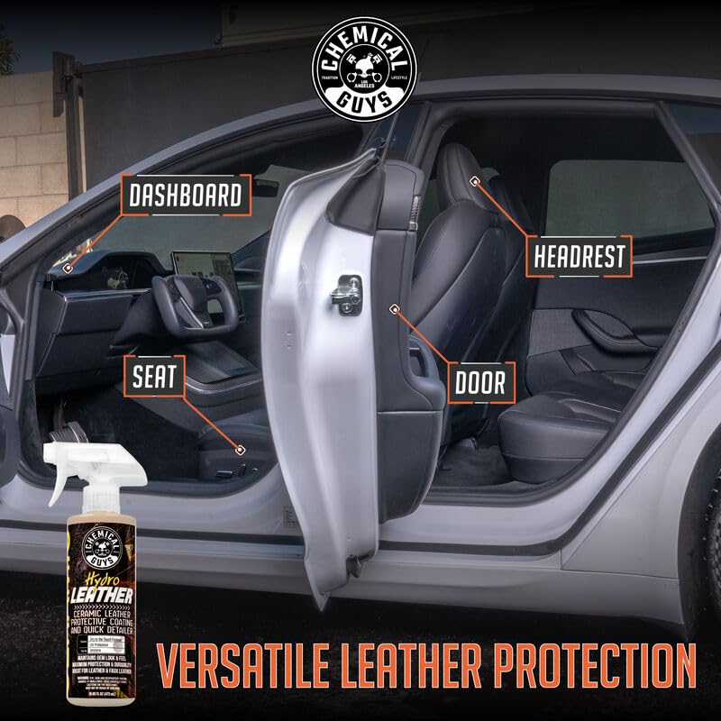 Chemical Guys HydroLeather SPI22916 Ceramic Leather Protective Coating for Car Interiors, Furniture, Apparel, Boots, and More (Works on Natural, Synthetic, Pleather, Faux Leather and More) (16 fl oz)