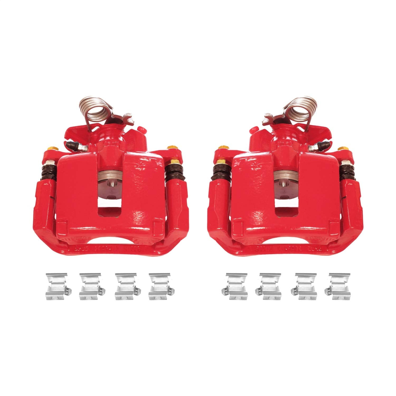 Power Stop Pair of High-Temp Red Powder Coated Rear Calipers For Explorer Flex Police Interceptor Sedan Police Interceptor Utility Special Service Police Sedan Taurus MKS MKT [Model Specific]