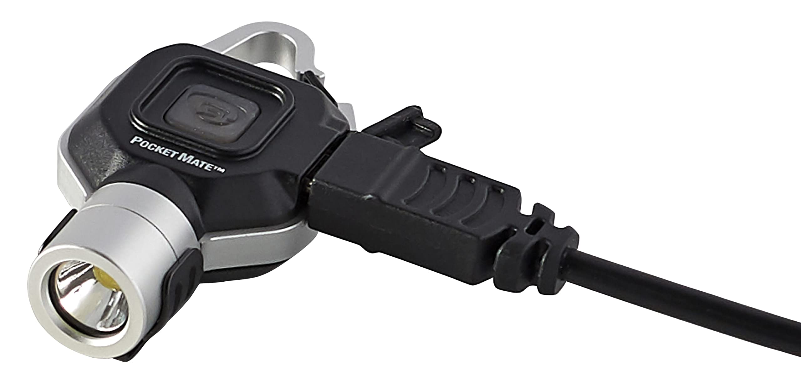 Pocket Mate Streamlight 73300 325-Lumen Keychain/Clip-on USB Rechargeable Flashlight, Silver