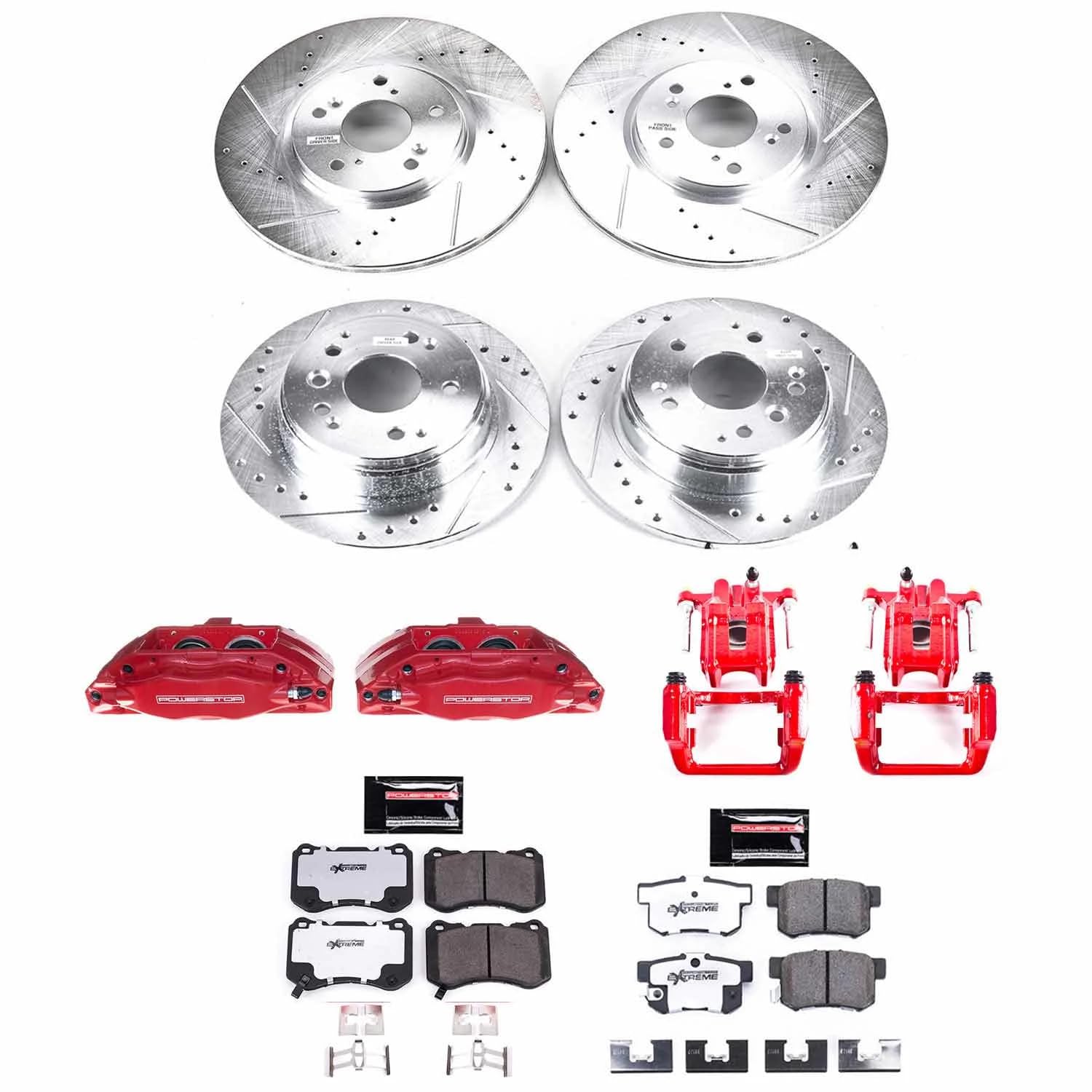 Power Stop KC2718-26 Z26 Street Warrior Brake Kit Front & Rear For Acura TL 2004-2008 [Model Specific]