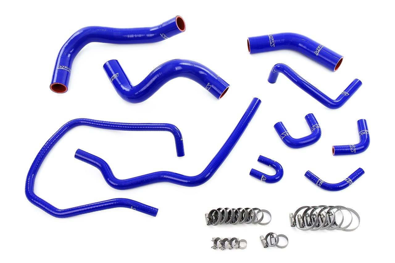 HPS Performance Blue Silicone Radiator, Throttle Body, By-pass Coolant Hoses Compatible for 2004-2015 Nissan Titan 2005-2015 Armada 2004 Pathfinder Armada 2004-2010 Infiniti QX56 5.6L, 57-2167-BLUE