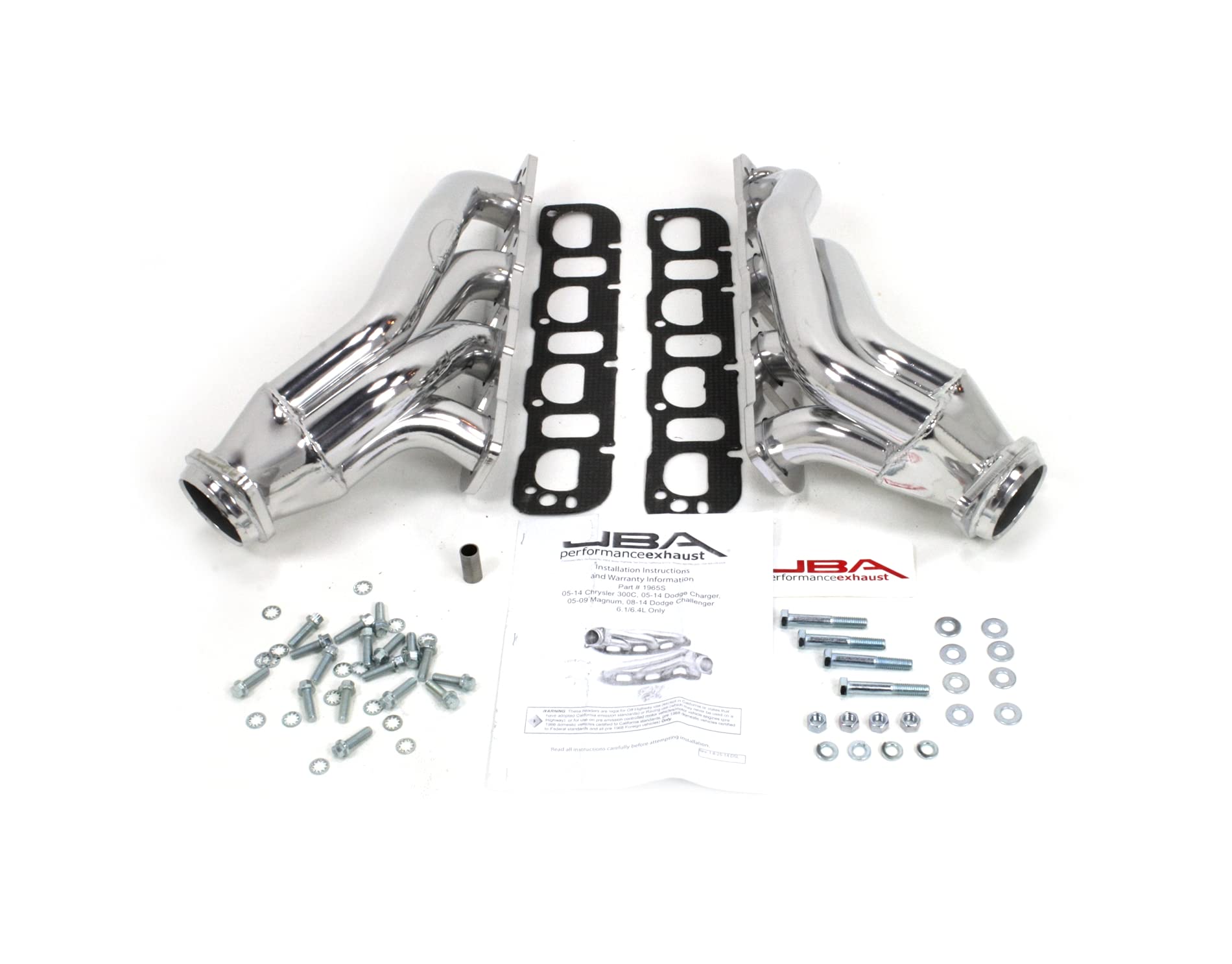 Stainless Steel JBA (1965SJS) Silver Ceramic Shorty Exhaust Header for Challenger/Charger/Magnum/300C