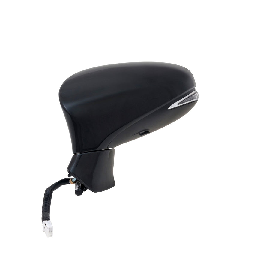 Driver Side Fit Mirror for Lexus ES350, ES300h, Black, PTM, w/Turn Signal, Puddle lamp, Foldaway, w/o auto dimming, Heated Power
