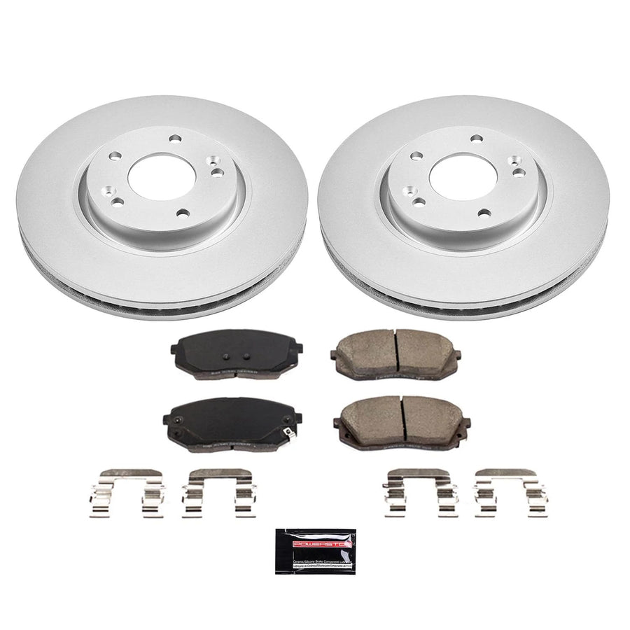 Power Stop Z17 CRK8621 Coated Rotor Kit-Front Brake Rotors, Ceramic Brake Pads For Kia Optima 2017 [Model Specific]