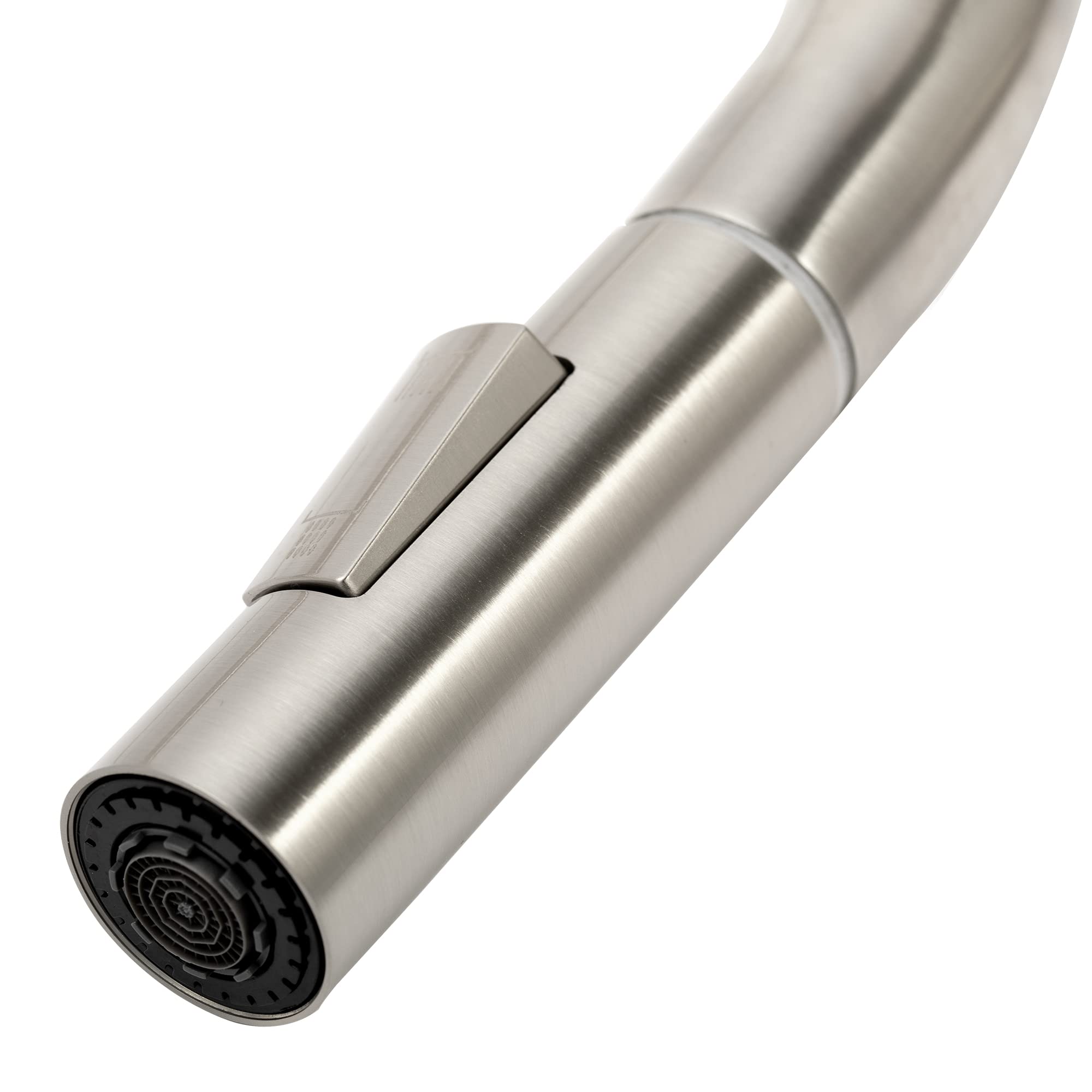 Dura Faucet Streamline RV Single Handle Pull-Down Kitchen Sink Faucet - Optional Deck Plate (Satin Nickel)