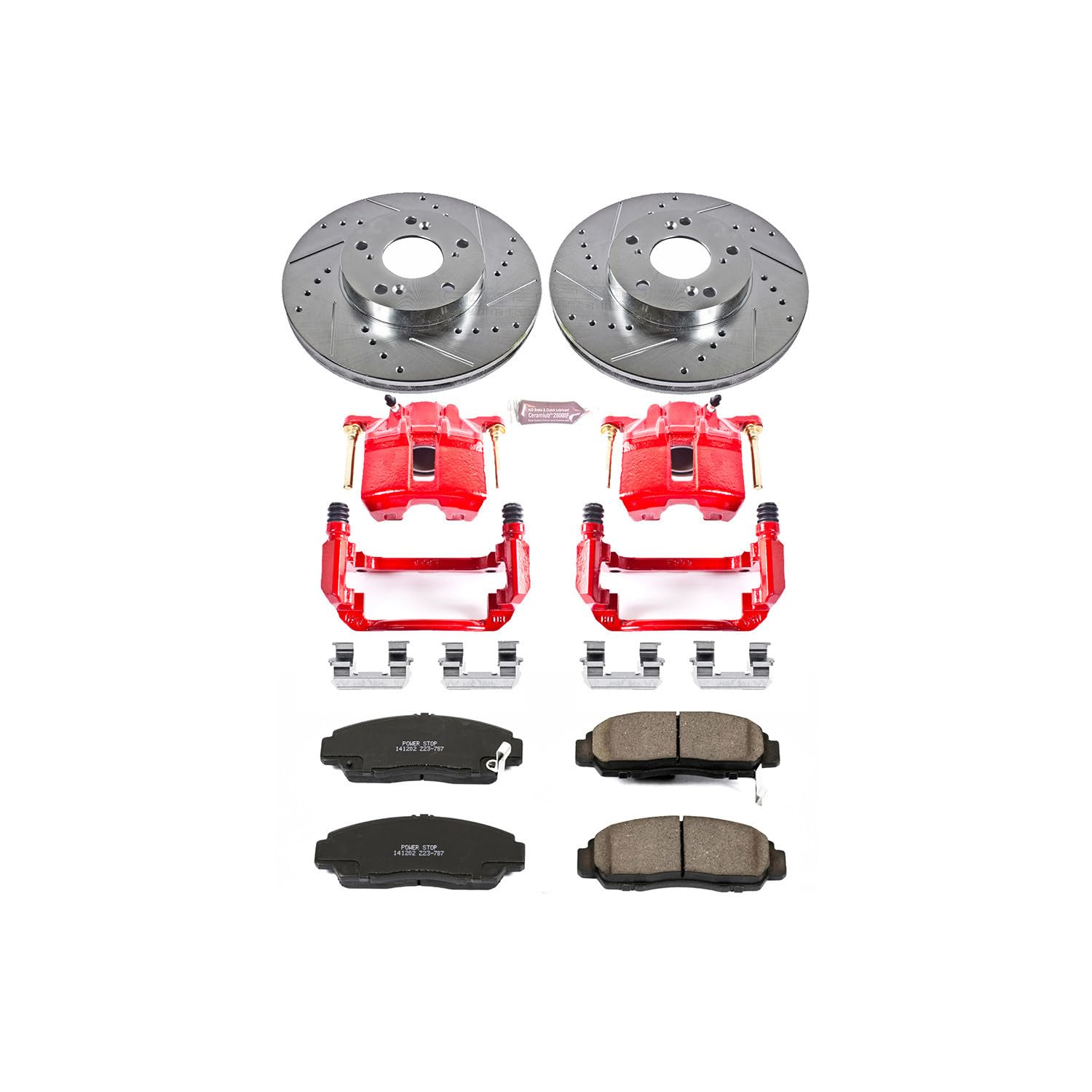1-Click Performance Brake Kit Power Stop (KC2558) with Calipers For Honda Accord 2003-2007 [Model Specific]