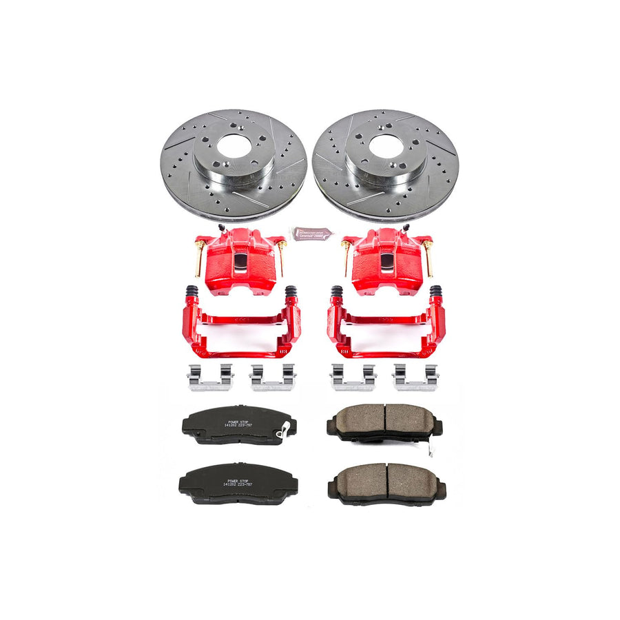 1-Click Performance Brake Kit Power Stop (KC2558) with Calipers For Honda Accord 2003-2007 [Model Specific]