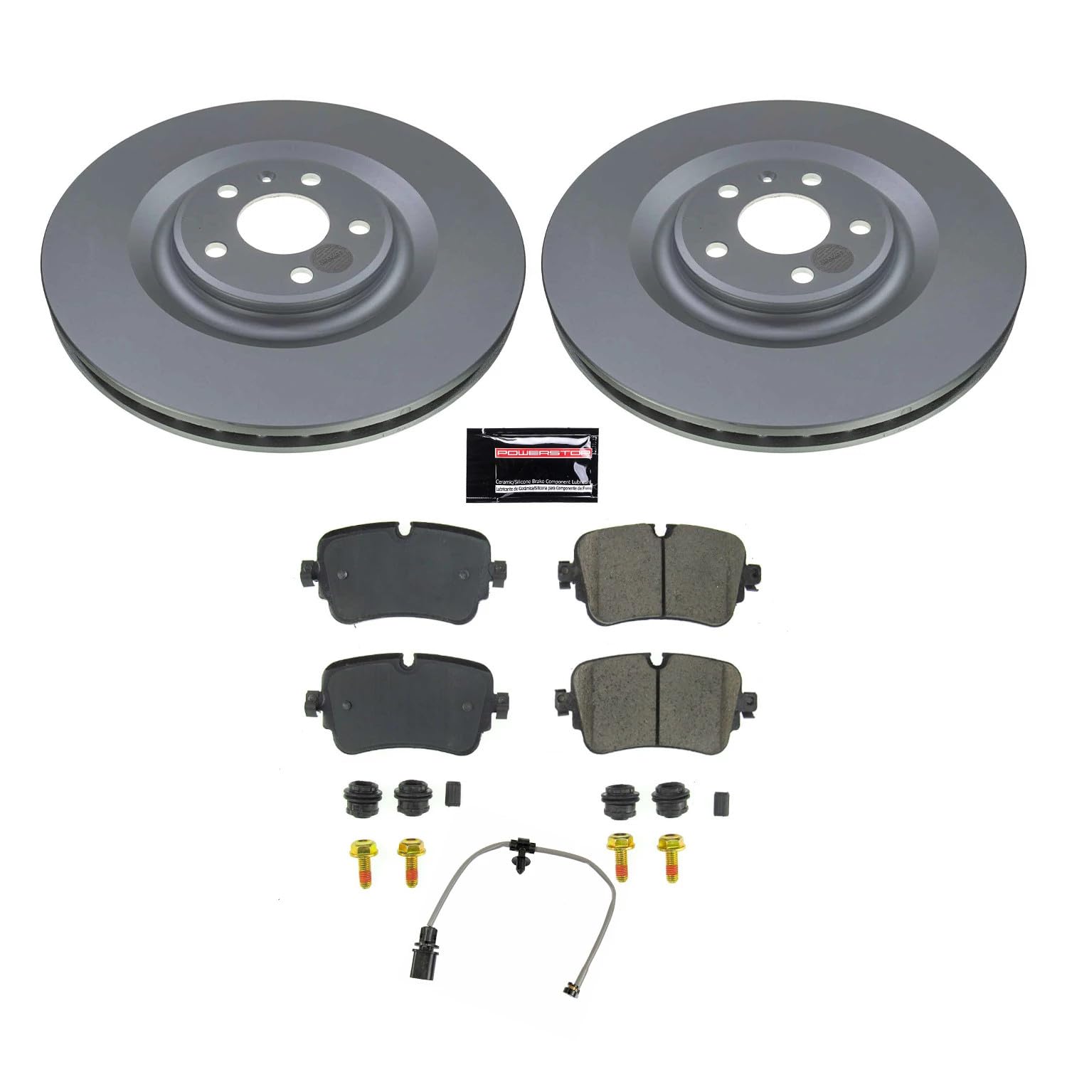 Power Stop CRK8571 Rear Brake Rotor and Pad Kit For Audi e-tron Quattro 2019-2020, Audi e-tron Sportback 2020 [Model Specific]