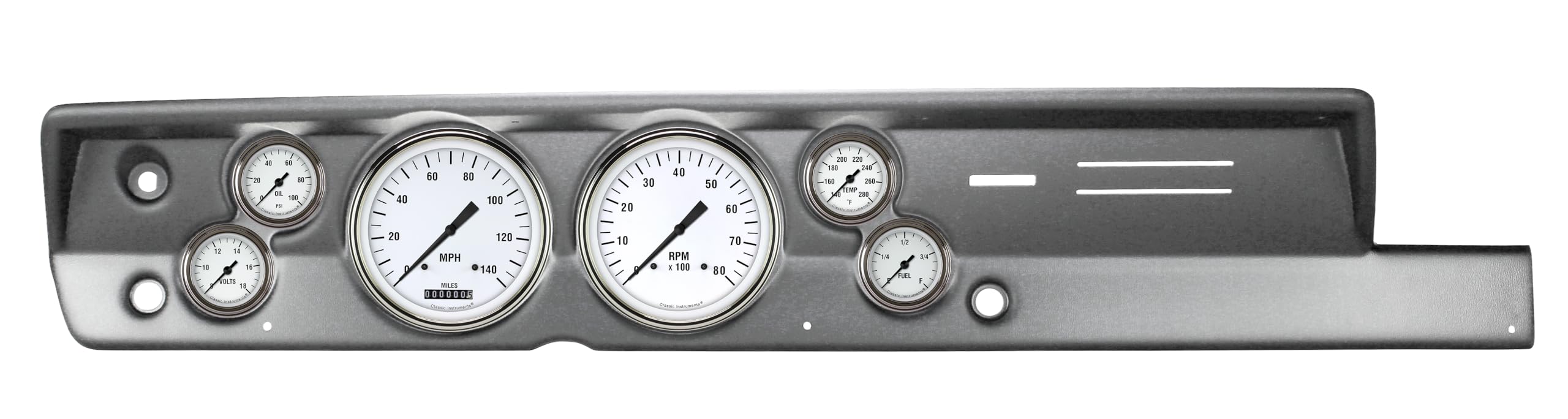 Classic Instruments Full Sweep CDPB67WH151BA White Hot Direct Fit 6 Gauge Set Compatible with 1967-1969 Barracuda