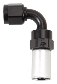 Edelbrock #4 HOSE END CRIMP ON 90 DEG BLK & CLR