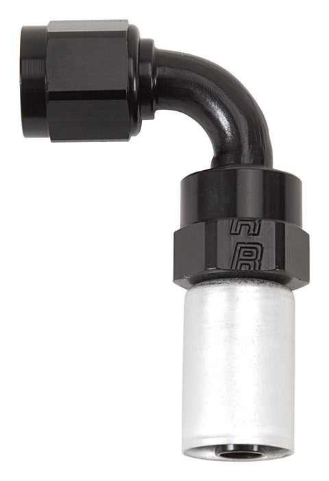 Edelbrock #4 HOSE END CRIMP ON 90 DEG BLK & CLR