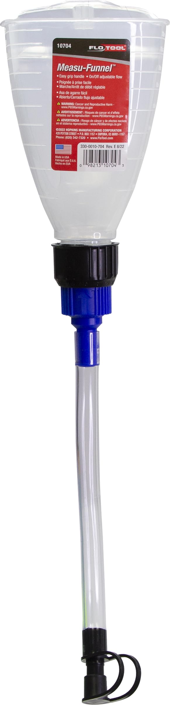 FloTool Hopkins 10704 Measu-Funnel with On/Off Spout, Black