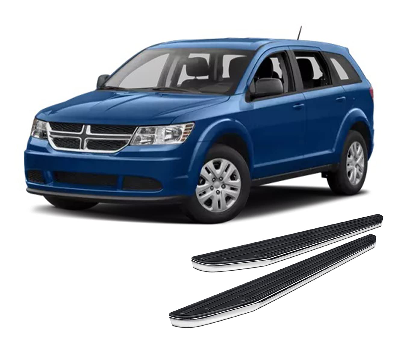 Premium Black Horse Running Boards Compatible with 2009-2020 Dodge Journey-PR-DGJO