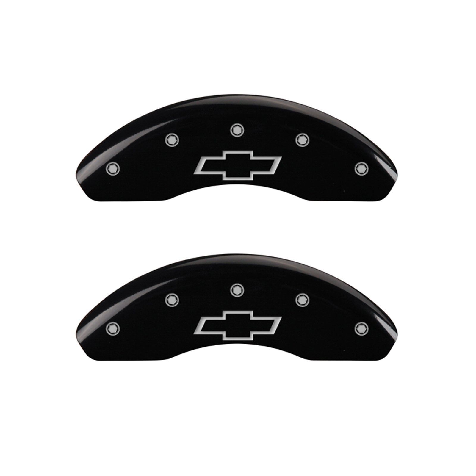 MGP Caliper Covers 'Bowtie' Engraved Caliper Cover 14237SBOWBK with Black Powder Coat Finish, (Set of 4)