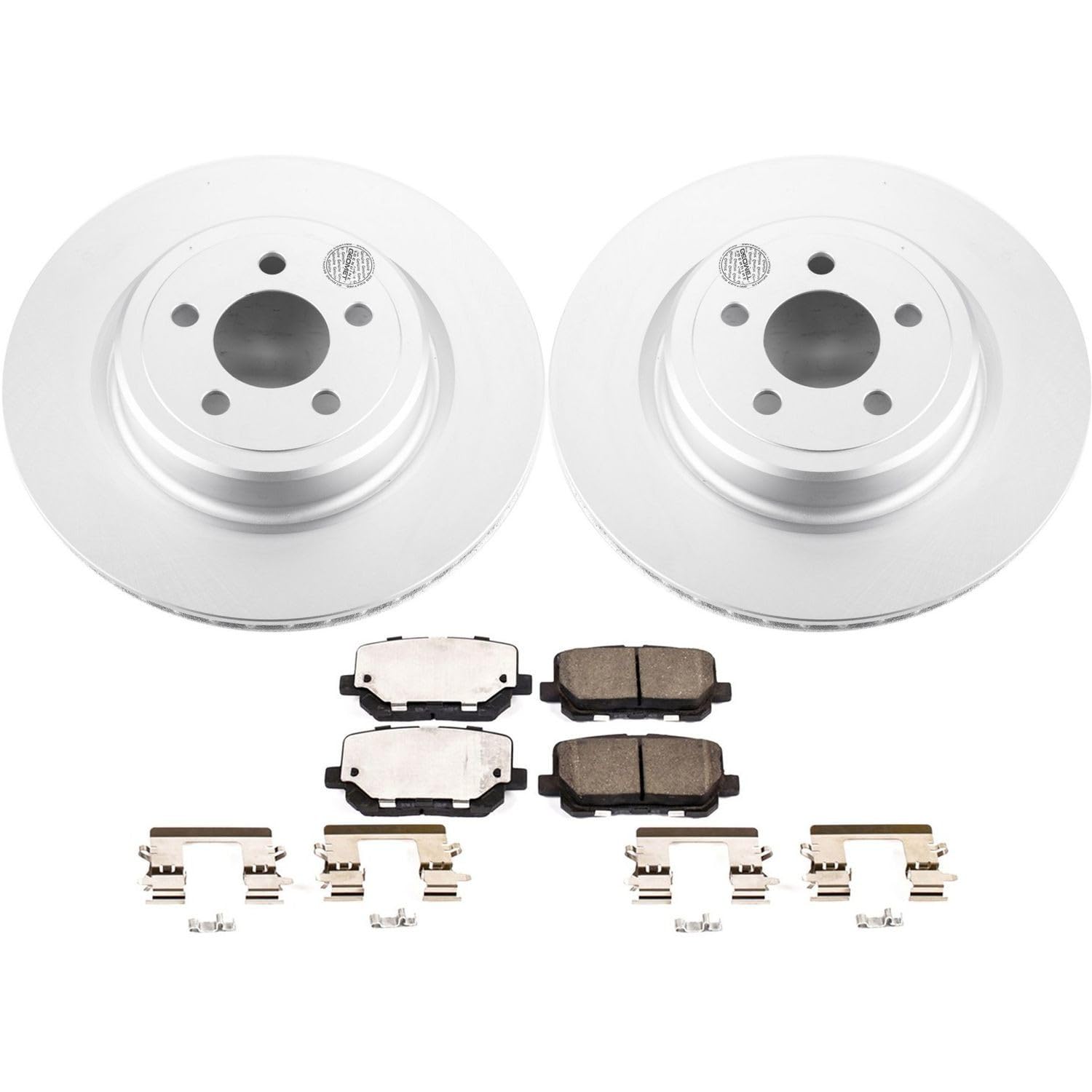 Coated Brake Rotor and Ceramic Brake Pads Power Stop CRK7052- Rear For Dodge Charger 2014-2023 [Model Specific]