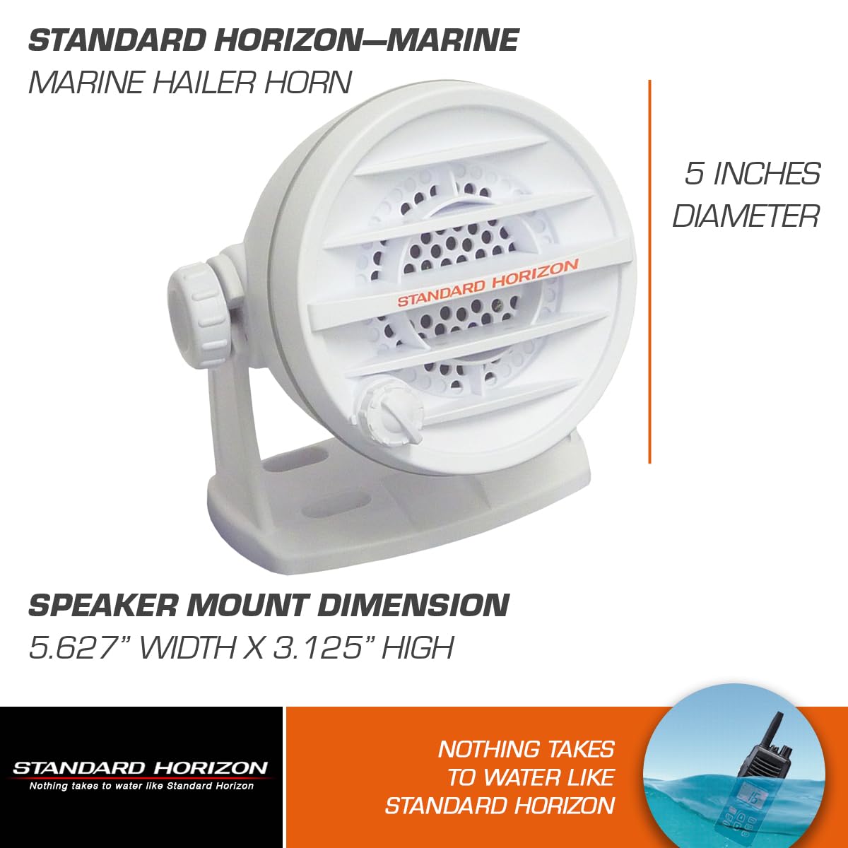 Amplified Standard Horizon 10W External Speaker - White