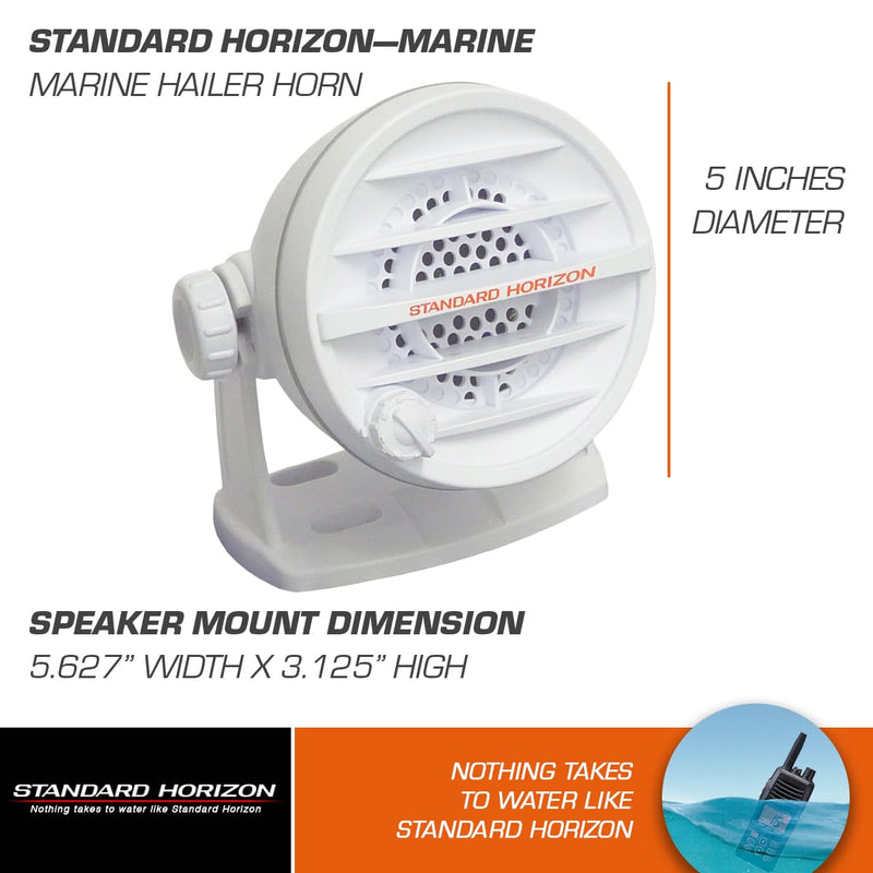 Amplified Standard Horizon 10W External Speaker - White