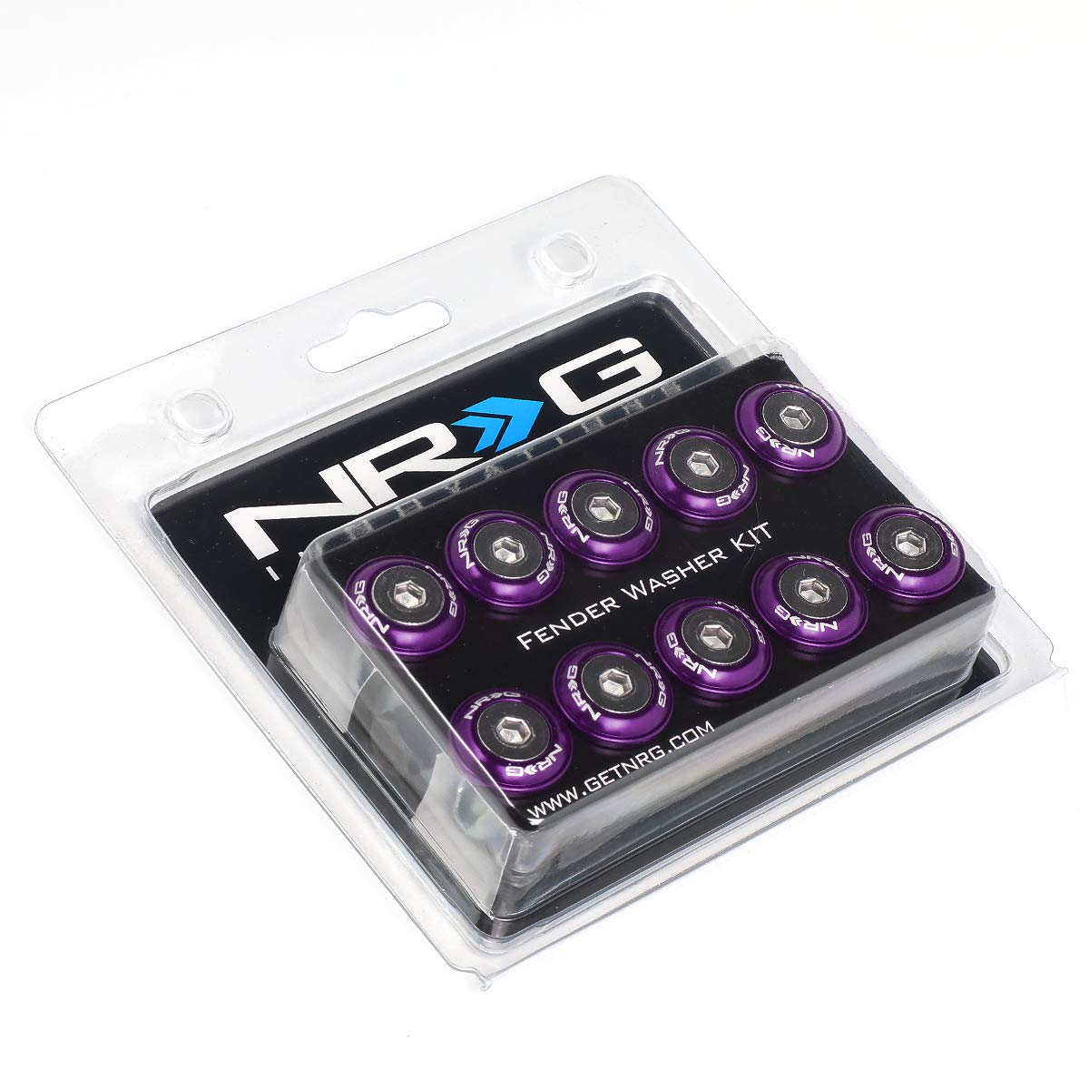 Purple NRG Innovations FW-100PP Fender Washer Kit, Set of 10 (Rivets for Plastic)