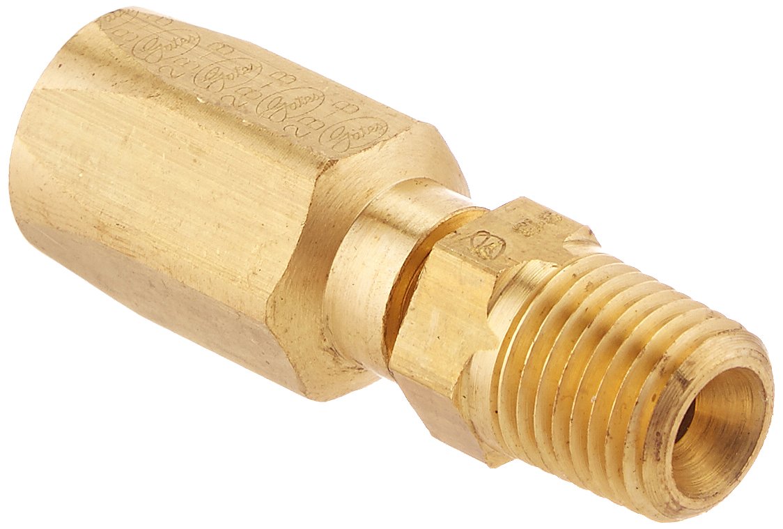 5C5-4RMPB Gates Field Attachable for C5C, C5D and C5M Hose, Male Pipe NPTF, 30 Cone Seat, Brass, 1/4" ID