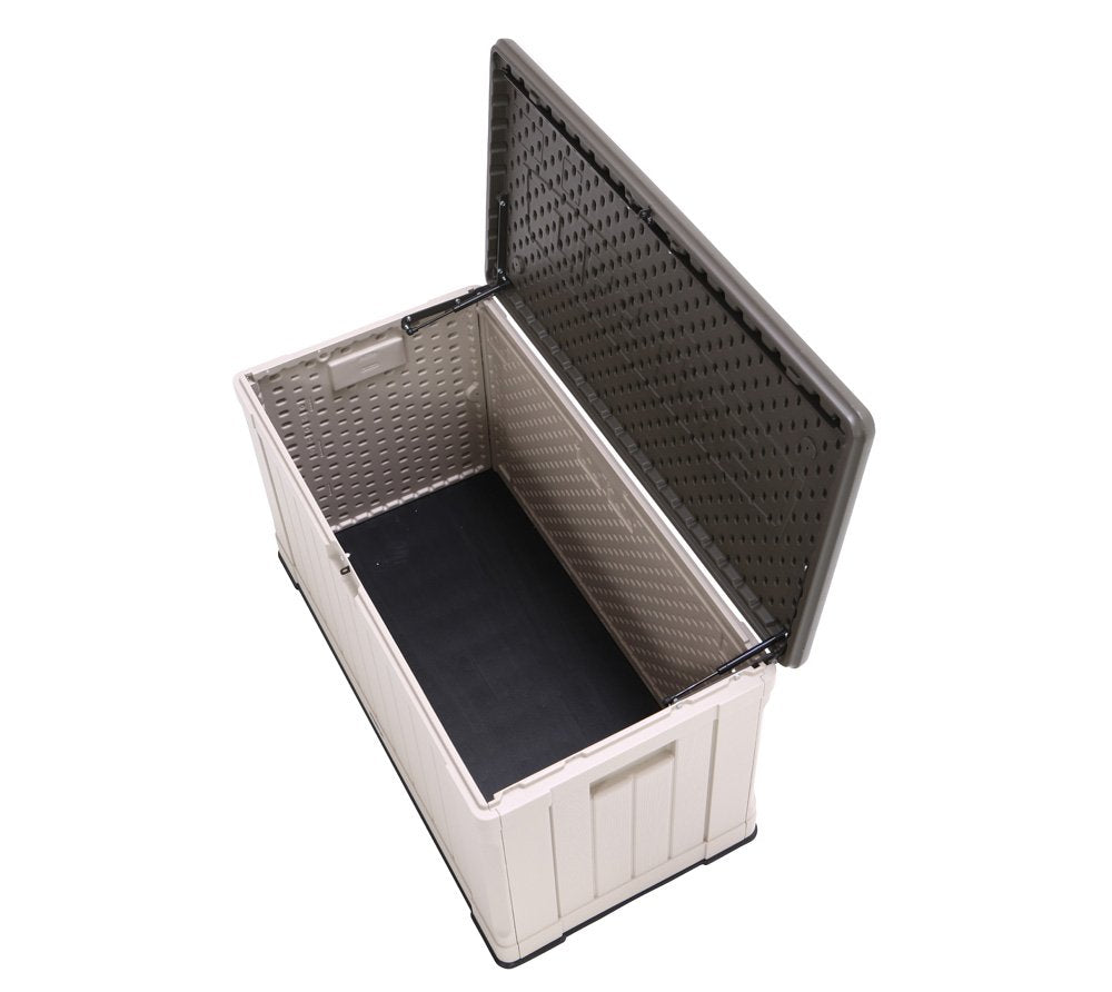 Heavy-Duty LIFETIME 60186 Outdoor Storage Deck Box, 116 Gallon, Desert Sand/Brown