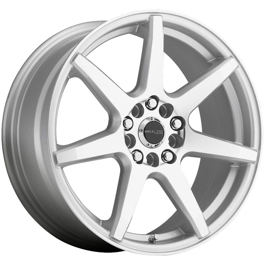 Raceline 131 Satin Silver Evo Machined Face Wheel with Painted (16 x 7. inches /5 x 108 mm, 40 mm Offset)