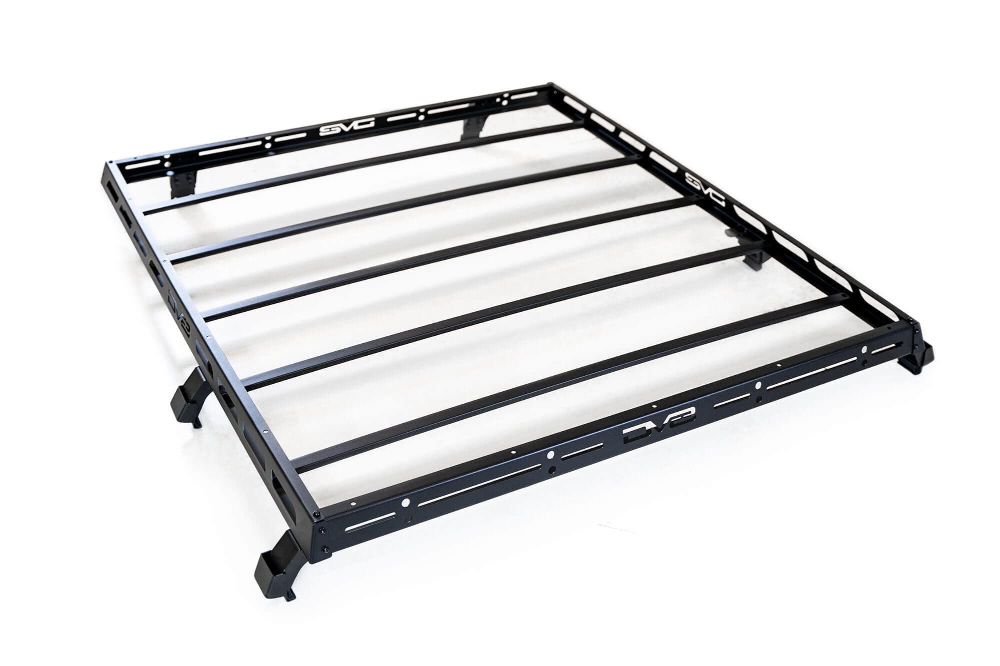 Half-Length DV8 Offroad Roof Rack Compatible with 2007-2018 Jeep Wrangler JK 4-Door | Bolt-On Installation | Multiple Tie Down Points | 200 lb Capacity | Multiple Accessories