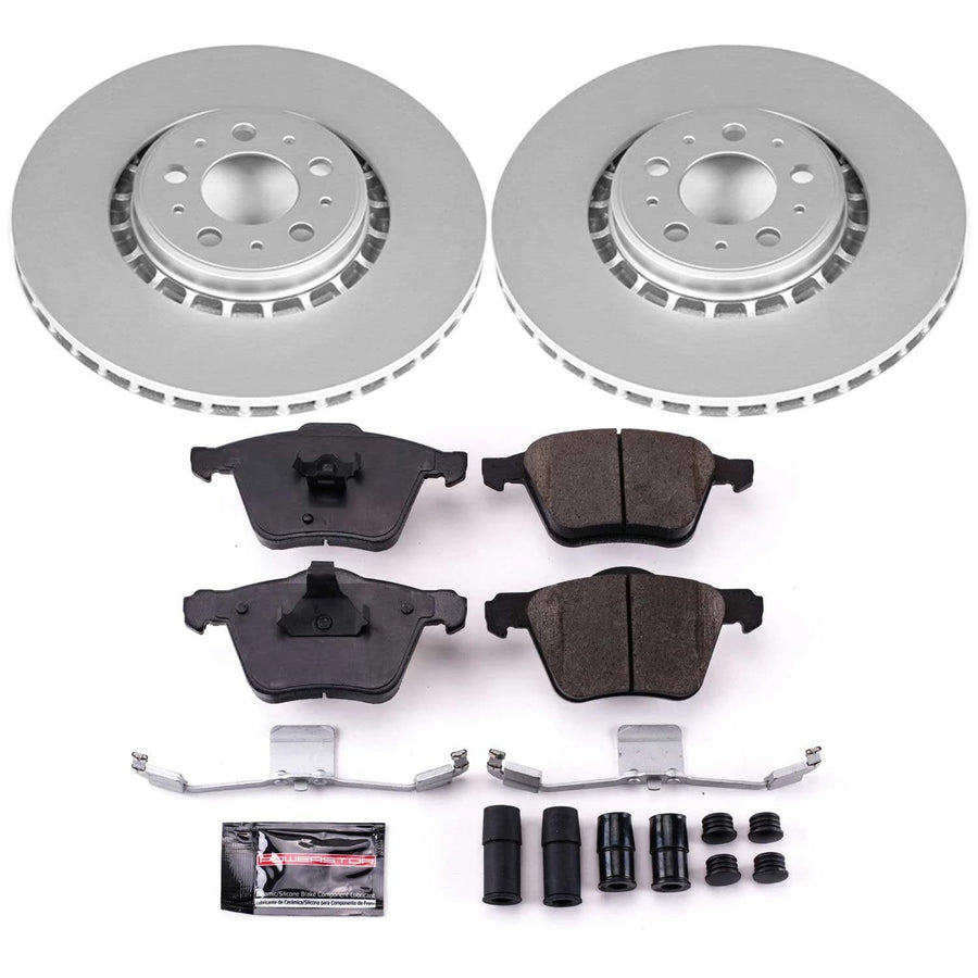Power Stop Z23 CRK4552 Front Evolution Geomet Coated Brake Kit For Volvo XC90 2003-2014 [Model Specific]