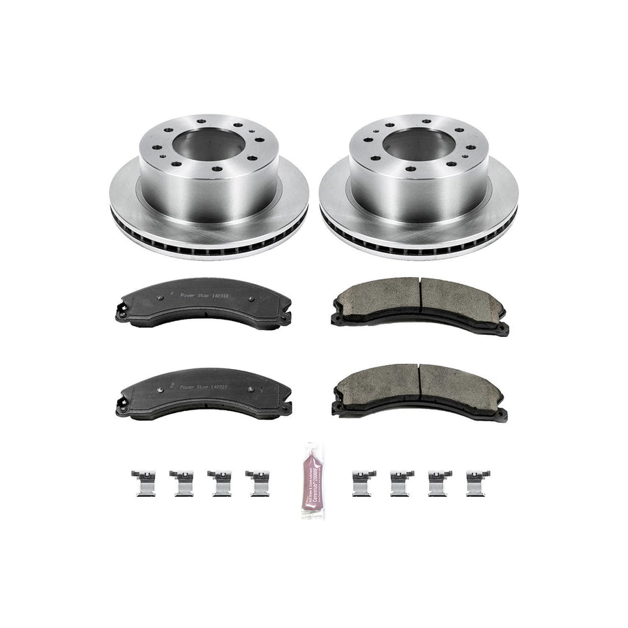 Power Stop KOE6993 Rear Replacement Brake Kit-OE Brake Rotors & Ceramic Brake Pads For 2015 2016 Chevy Silverado 2500 Sierra 2500