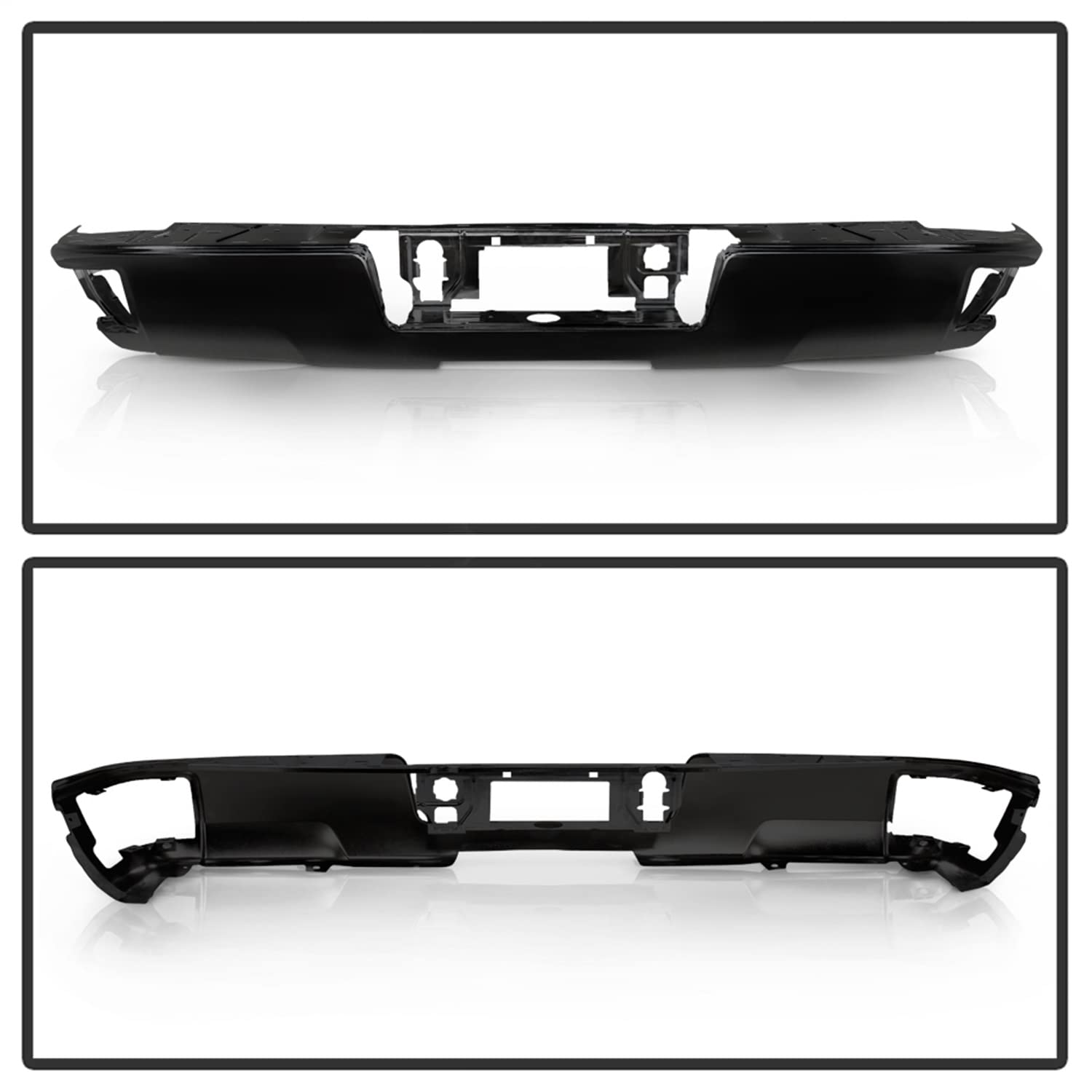 Chevy 1500 14-18 / GMC Sierra 1500 14-18 Spyder (w/o Park Assist Sensor Holes Bumper Shell Only Hardware NOT Included) Rear Steel Bumper - Black (Part Link # GM1102565 OEM # 23108140)