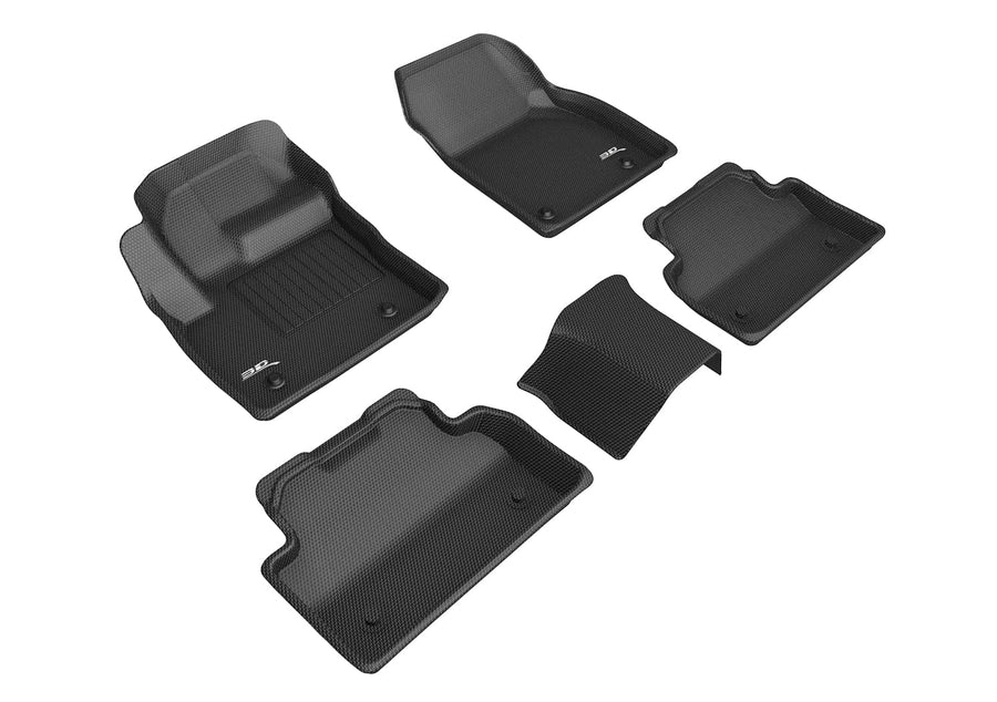 Kagu 3D MAXpider Custom Fit Floor Mat (Black) for 2018-2020 Jaguar E-PACE - 1ST Row 2ND Row