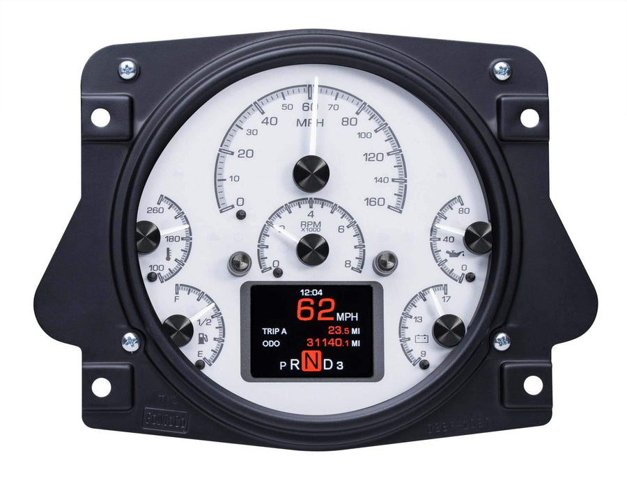 Dakota Digital HDX-66F-BRO-S Gauge System with Ford 1961-66 Pickup Truck Compatible 1966-77 Bronco Silver Alloy Style