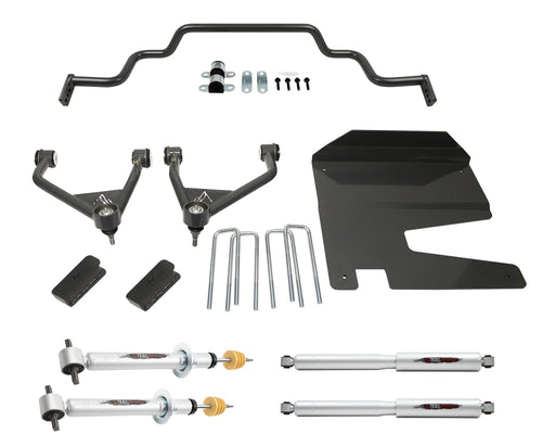 150212TPS - Belltech BELLTECH 150212TPS LIFT KIT 4in. Lift Kit Inc. Front and Rear Trail Performance Struts/Shocks, Front Sway Bar 2019-2021