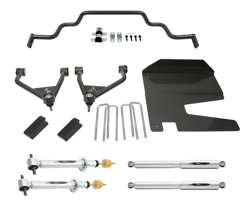 150212TPS - Belltech BELLTECH 150212TPS LIFT KIT 4in. Lift Kit Inc. Front and Rear Trail Performance Struts/Shocks, Front Sway Bar 2019-2021