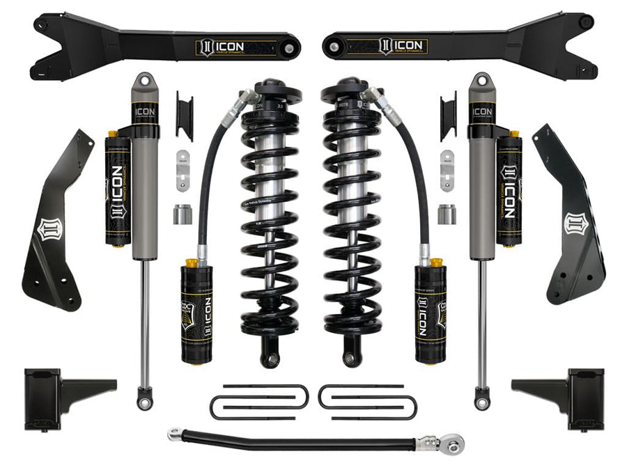 4-5.5" Lift Stage 4 Coilover Conversion ICON w/Radius Arm, Compatible with 2011-16 Ford F250/F350, K63134R