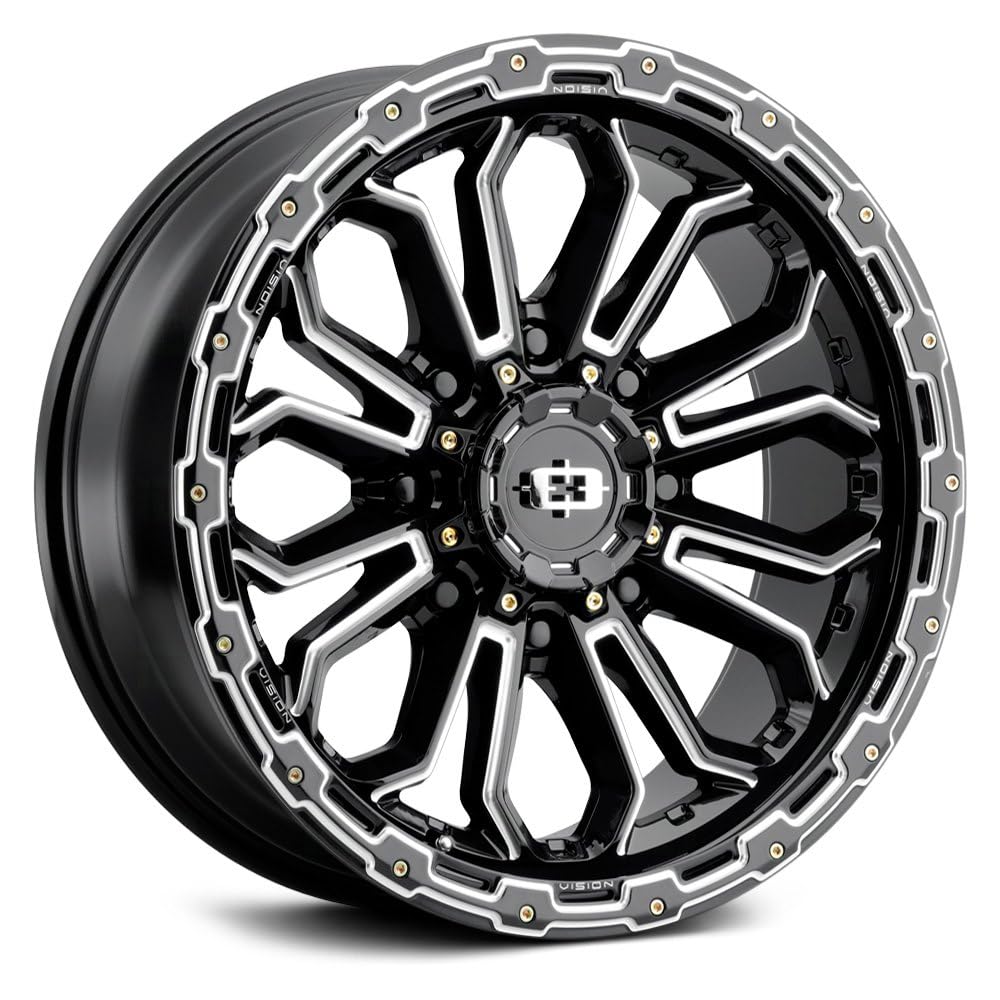 18x9 Vision 405 Korupt 8x170-12mm Black/Milled Wheel Rim 18" Inch