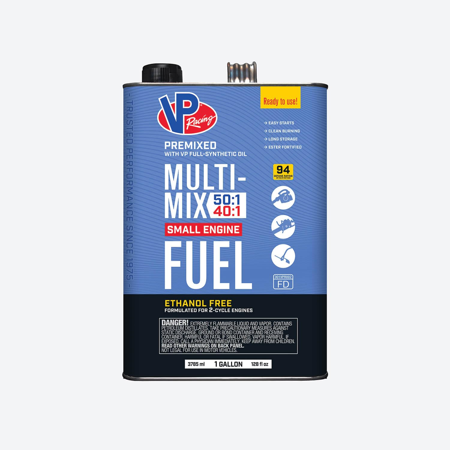 Ready to Use VP Racing Fuels 6811, 40:1/50:1 Premixed 2-Cycle Small Engine Fuel (SEF) - Gallon