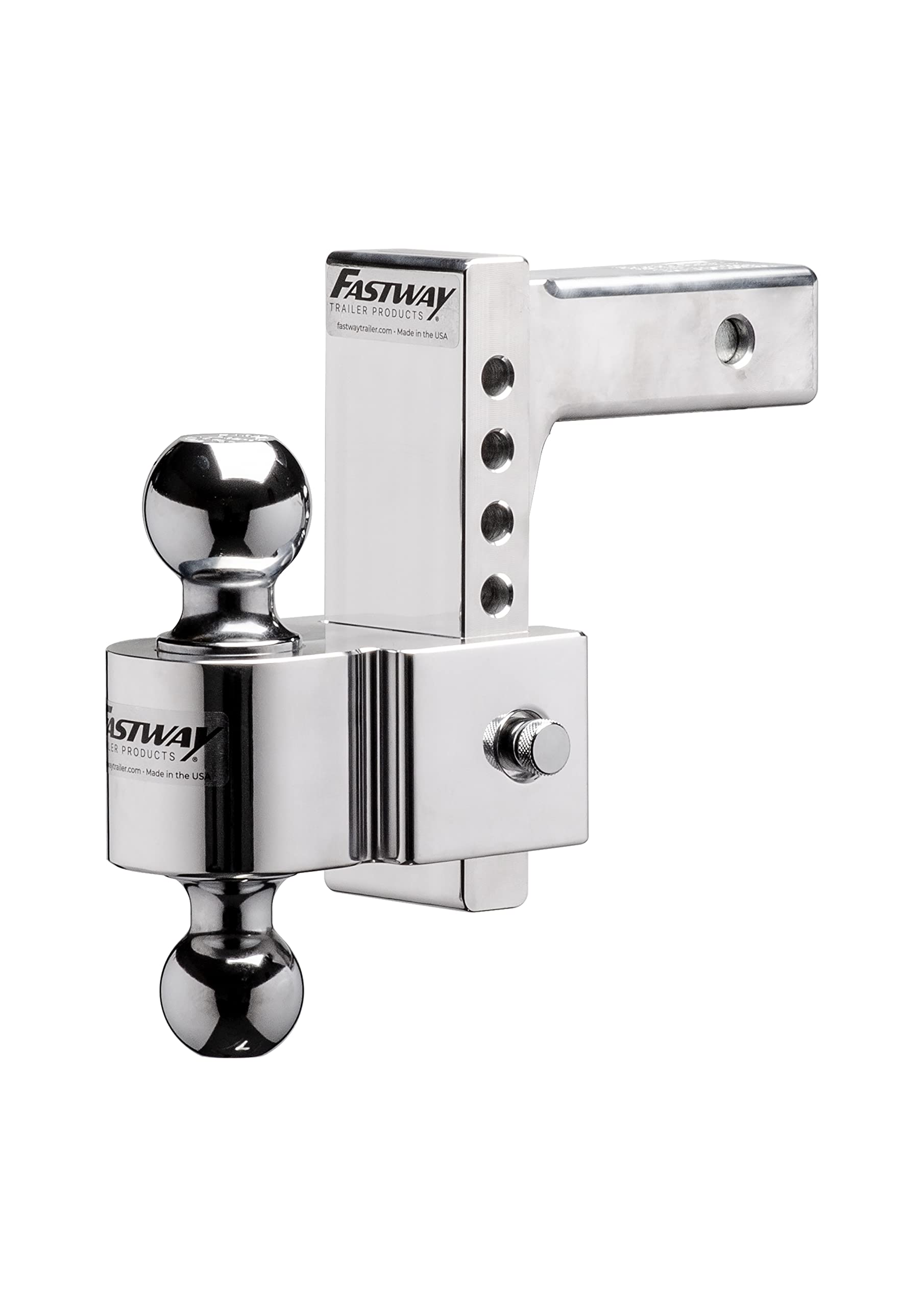 Fastway 42-00-2600 Flash E Series Adjustable Aluminum Ball Mount with 6 Inch Drop, 2 Inch Shank, and Chrome Plated Balls