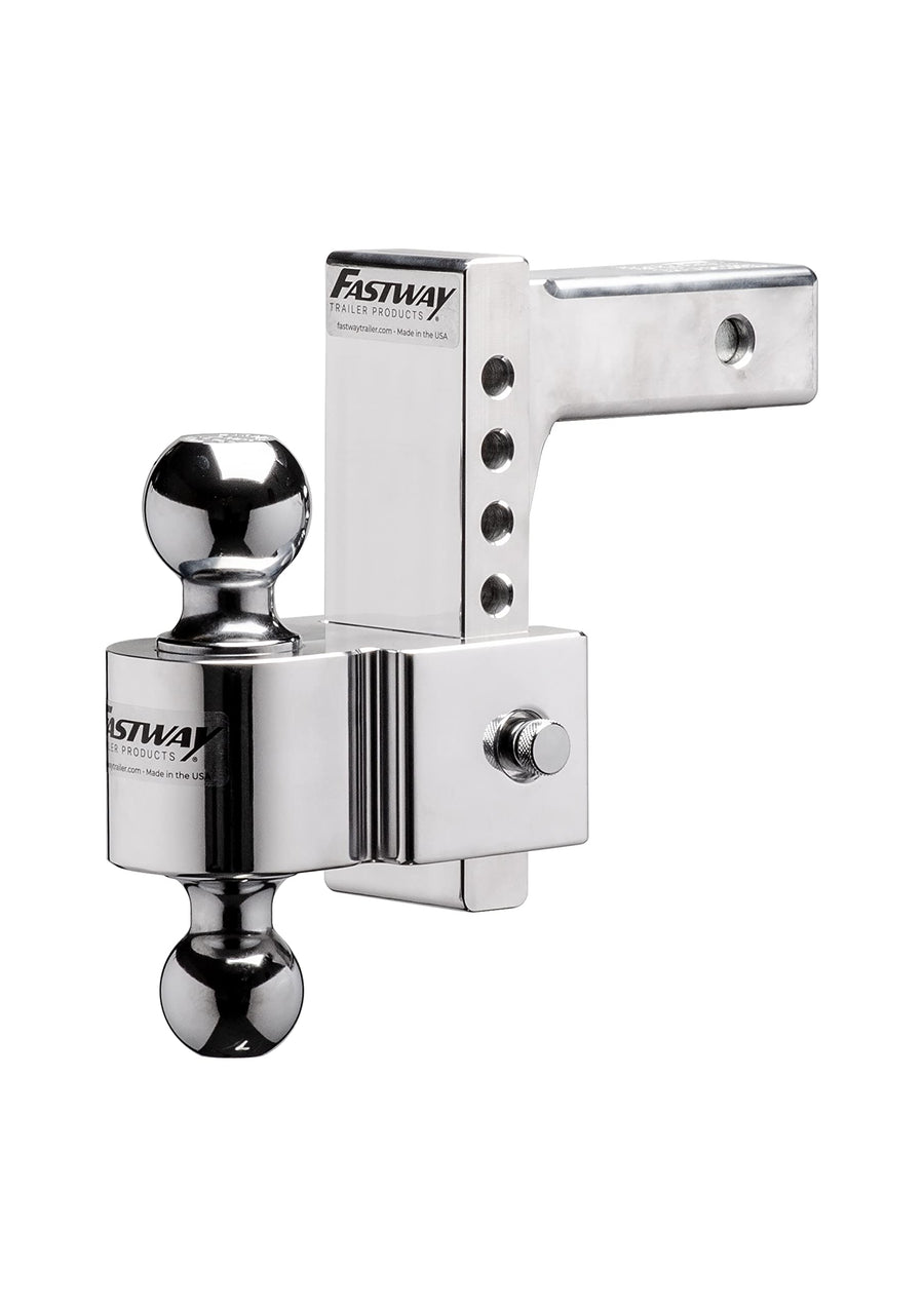 Fastway 42-00-2600 Flash E Series Adjustable Aluminum Ball Mount with 6 Inch Drop, 2 Inch Shank, and Chrome Plated Balls